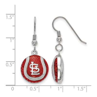St. Louis Cardinals Sterling Silver Enamel Dangle Earrings – view 3
