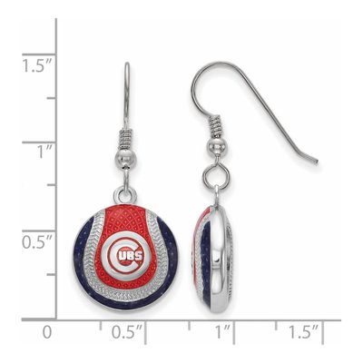 Chicago Cubs Sterling Silver Enamel Dangle Earrings – view 2