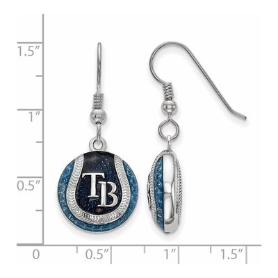 Tampa Bay Rays Sterling Silver Enamel Dangle Earrings – view 2