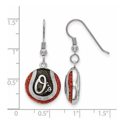 Baltimore Orioles Sterling Silver Enamel Dangle Earrings – view 2