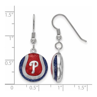 Philadelphia Phillies Sterling Silver Enamel Dangle Earrings – view 2