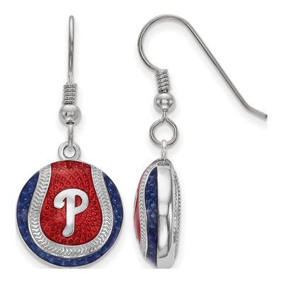 Philadelphia Phillies Sterling Silver Enamel Dangle Earrings