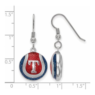 Texas Rangers Sterling Silver Enamel Dangle Earrings – view 2