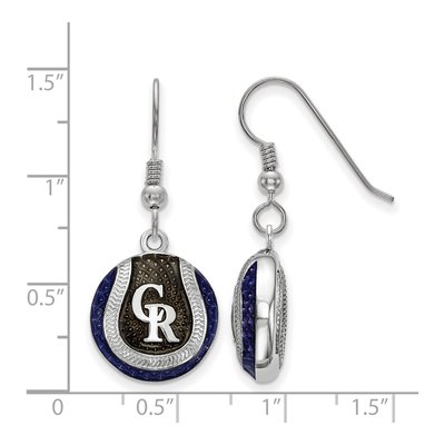 Colorado Rockies Sterling Silver Enamel Dangle Earrings – view 3