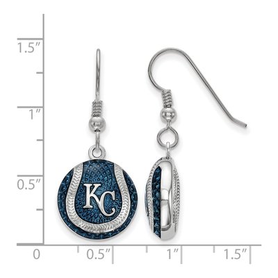 Kansas City Royals Sterling Silver Enamel Dangle Earrings – view 2