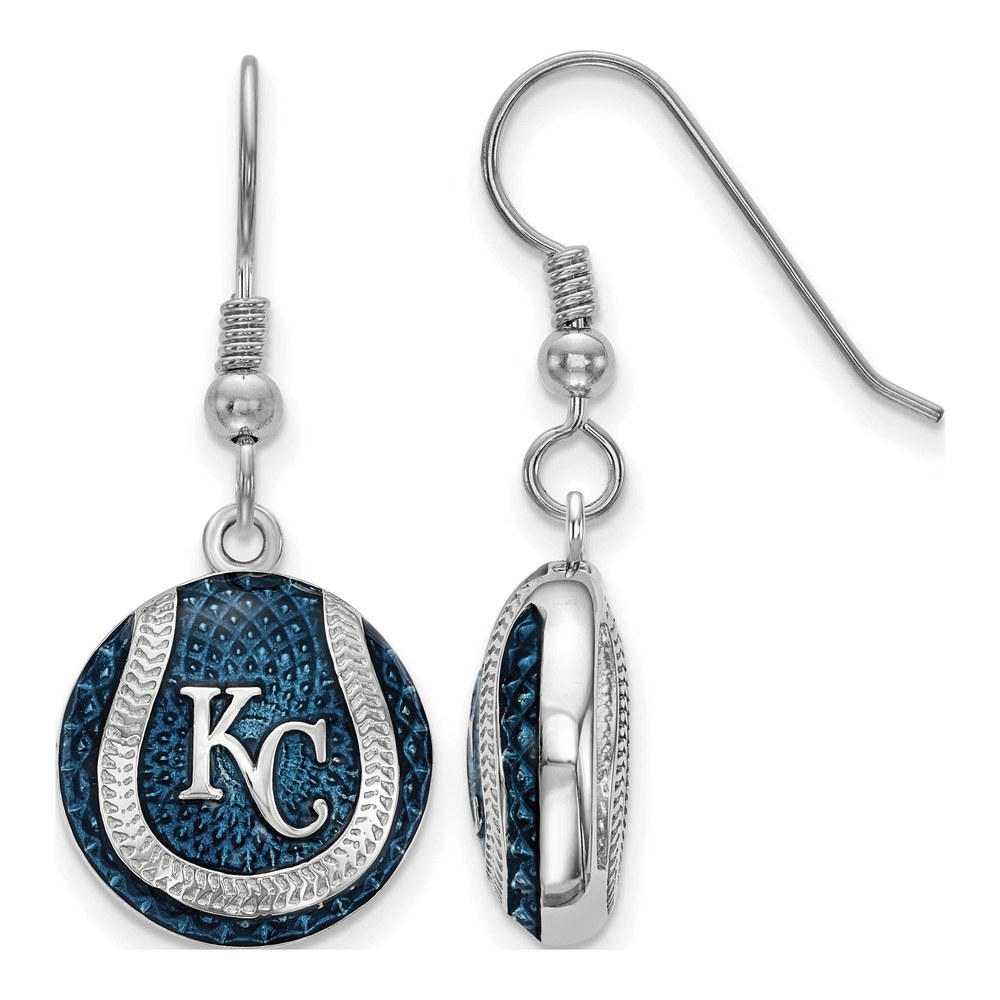 Kansas City Royals Sterling Silver Enamel Dangle Earrings