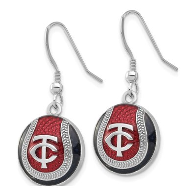 Minnesota Twins Sterling Silver Enamel Dangle Earrings – view 2