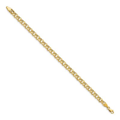 14K Yellow Gold Hollow Link Charm Bracelet – view 3