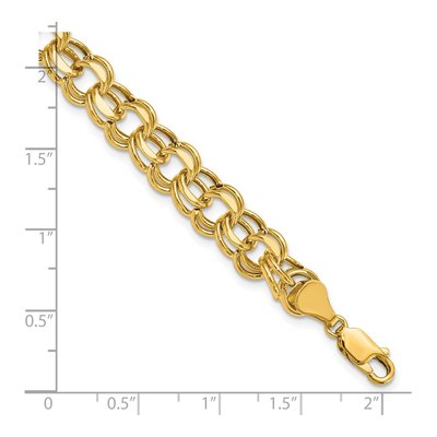 14K Yellow Gold Double Link Charm Bracelet – view 4