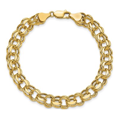14K Yellow Gold Double Link Charm Bracelet – view 5