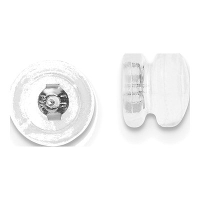 Sterling Silver Mushroom Silicone Sliders, Pair