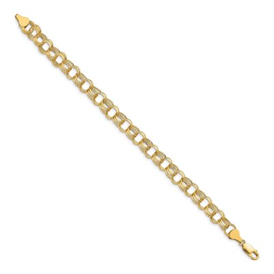 14K Yellow Gold Triple Link Charm Bracelet – view 3