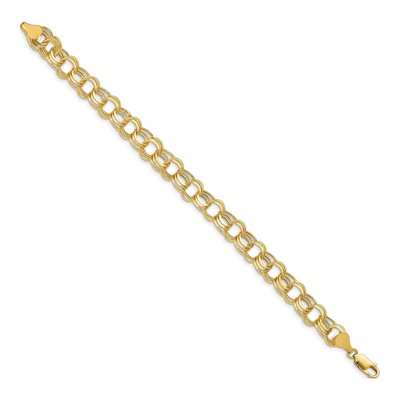 14K Yellow Gold Triple Link Charm Bracelet – view 3