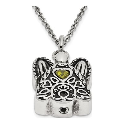 Stainless Steel CZ Angel Ash Holder Pendant Necklace – view 2