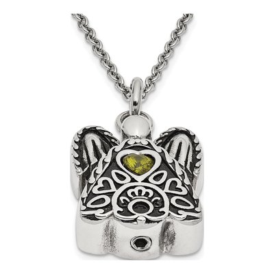 Stainless Steel CZ Angel Ash Holder Pendant Necklace – view 5