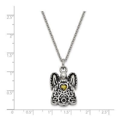 Stainless Steel CZ Angel Ash Holder Pendant Necklace – view 6