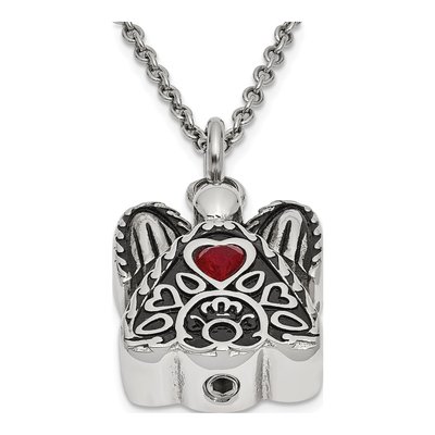 Stainless Steel CZ Angel Ash Holder Pendant Necklace – view 2