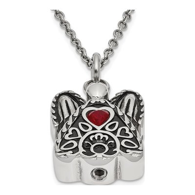 Stainless Steel CZ Angel Ash Holder Pendant Necklace – view 5