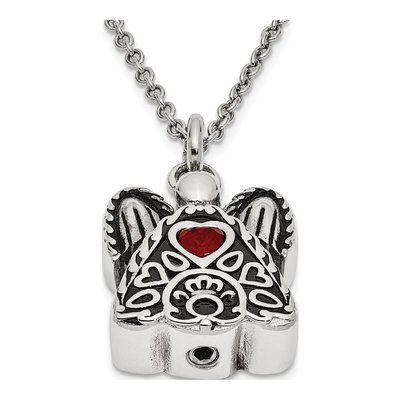 Stainless Steel CZ Angel Ash Holder Pendant Necklace – view 2