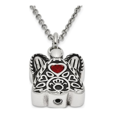 Stainless Steel CZ Angel Ash Holder Pendant Necklace – view 5