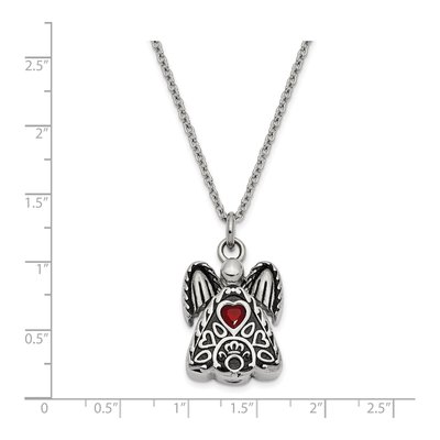 Stainless Steel CZ Angel Ash Holder Pendant Necklace – view 6