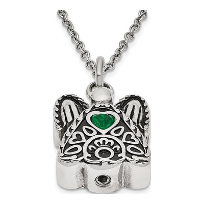 Stainless Steel CZ Angel Ash Holder Pendant Necklace – view 5
