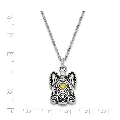 Stainless Steel CZ Angel Ash Holder Pendant Necklace – view 6