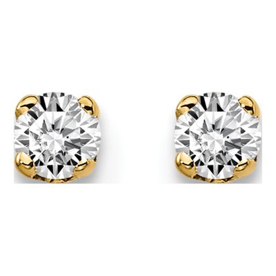 14K Yellow Gold 1/10 ct tw 2.4mm Round Diamond Stud Earrings – view 3