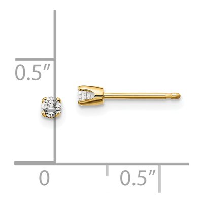 14K Yellow Gold 1/10 ct tw 2.4mm Round Diamond Stud Earrings – view 4
