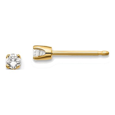 14K Yellow Gold 1/10 ct tw 2.4mm Round Diamond Stud Earrings