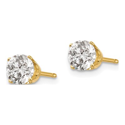 14K Yellow Gold 1.00 ct tw 5mm Round Diamond Stud Earrings – view 2