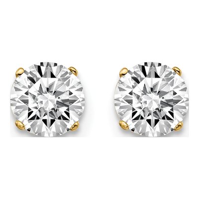 14K Yellow Gold 1.00 ct tw 5mm Round Diamond Stud Earrings – view 3