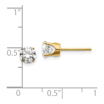 14K Yellow Gold 1.00 ct tw 5mm Round Diamond Stud Earrings – view 4