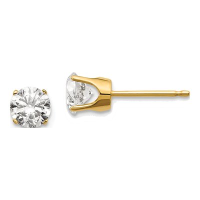 14K Yellow Gold 1.00 ct tw 5mm Round Diamond Stud Earrings