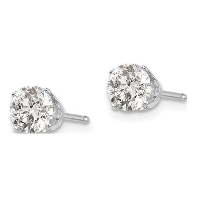 14K White Gold 1.00 ct tw 5mm Round Diamond Stud Earrings – view 2