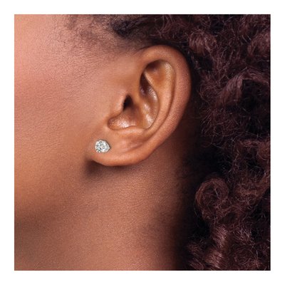 14K White Gold 1.00 ct tw 5mm Round Diamond Stud Earrings – view 3
