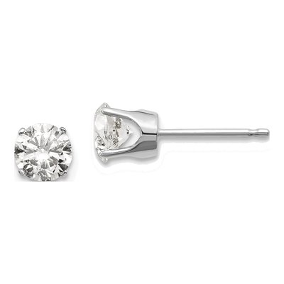 14K White Gold 1.00 ct tw 5mm Round Diamond Stud Earrings
