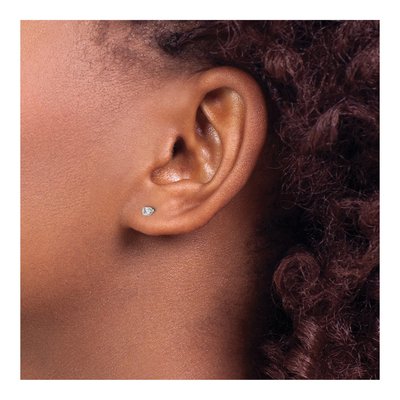 14K White Gold 1/10 ct tw 2.4mm Round Diamond Stud Earrings – view 3