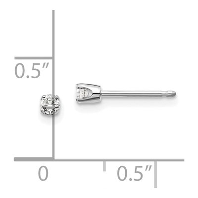 14K White Gold 1/10 ct tw 2.4mm Round Diamond Stud Earrings – view 4
