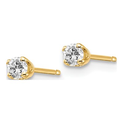 14K Yellow Gold 1/7 ct tw 2.7mm Round Diamond Stud Earrings – view 2