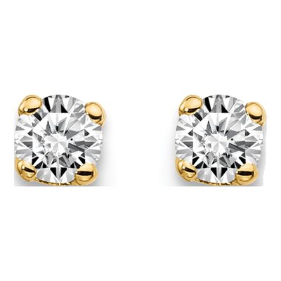 14K Yellow Gold 1/7 ct tw 2.7mm Round Diamond Stud Earrings – view 3