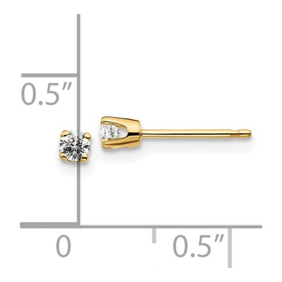 14K Yellow Gold 1/7 ct tw 2.7mm Round Diamond Stud Earrings – view 4