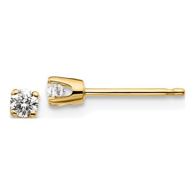 14K Yellow Gold 1/7 ct tw 2.7mm Round Diamond Stud Earrings