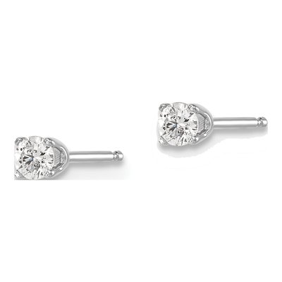 14K White Gold 1/7 ct tw 2.7mm Round Diamond Stud Earrings – view 3