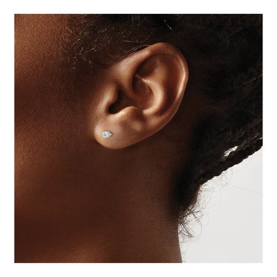 14K White Gold 1/7 ct tw 2.7mm Round Diamond Stud Earrings – view 4