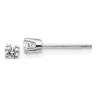 14K White Gold 1/7 ct tw 2.7mm Round Diamond Stud Earrings
