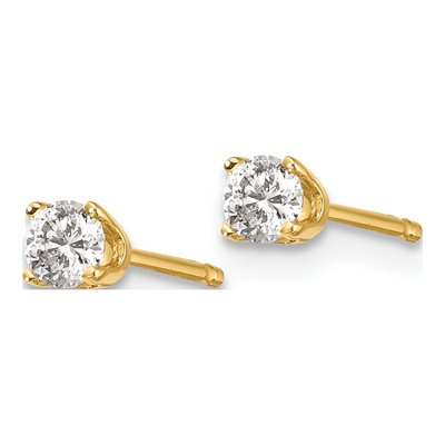 14K Yellow Gold 1/5 ct tw 3mm Round Diamond Stud Earrings – view 2