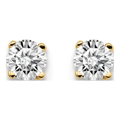 14K Yellow Gold 1/5 ct tw 3mm Round Diamond Stud Earrings – view 3