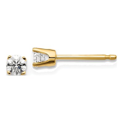 14K Yellow Gold 1/5 ct tw 3mm Round Diamond Stud Earrings
