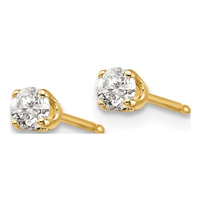 14K Yellow Gold 1/4 ct tw 3.2mm Round Diamond Stud Earrings – view 2